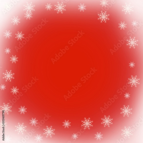 red christmas background with snowflakes and place for your text