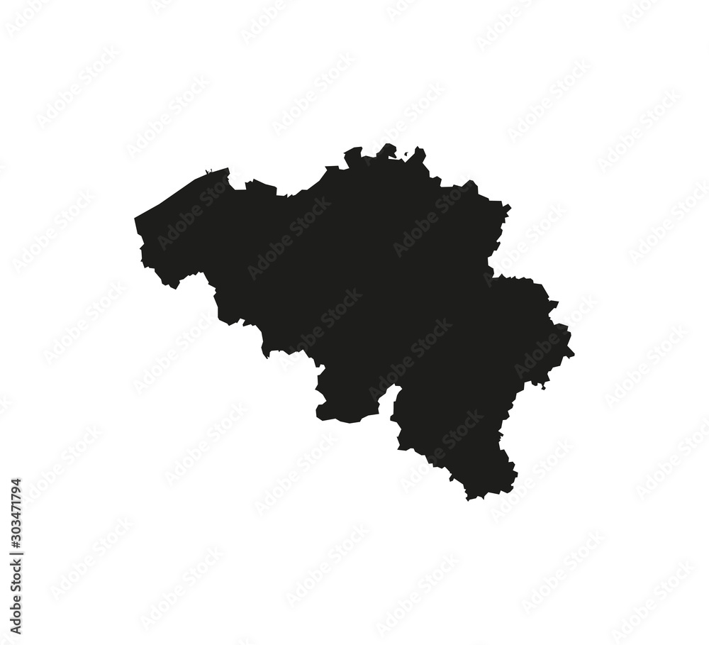 Belgium map on white background. Vector illustration.