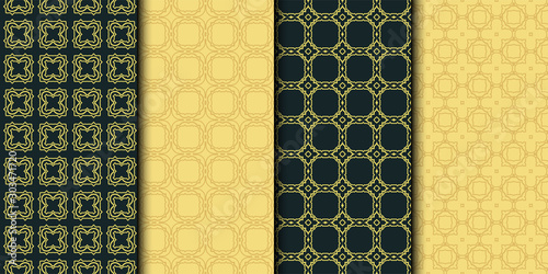 Set of 4 geometric seamless geometric pattern. Modern design. Vector illustration