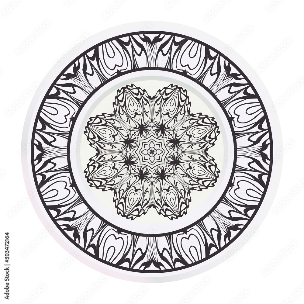 Decorative plates with Mandala ornament patterns. Home decor background. Vector illustration Decorative plates with Mandala ornament patterns. Home decor background. Vector illustration