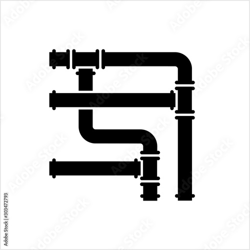 Pipe Icon, Pipe Fitting Icon, Water, Gas, Oil Pipeline, Plumbing Work