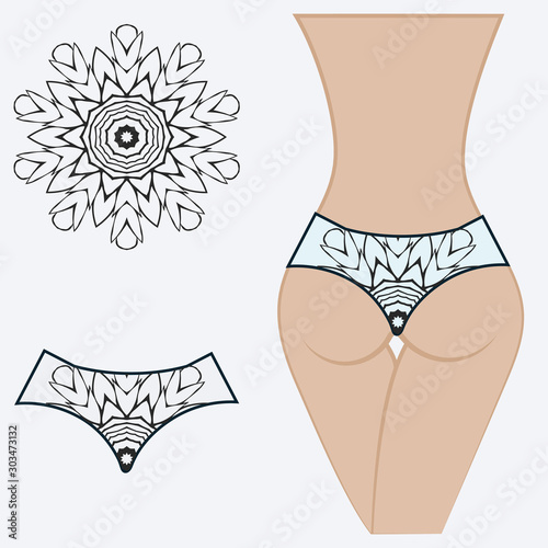 erotic women's panties. vector illustration. gift floral print.