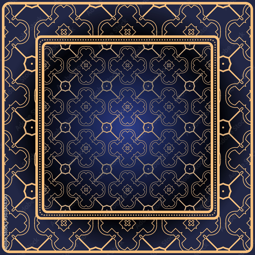 Obraz premium Decorative print with geometric pattern. Vector illustration