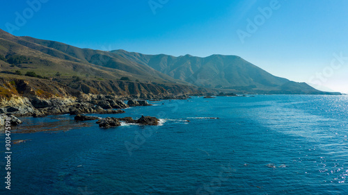 Pebble Beach, Carmel, Monterey, Big Sur Ocean Aerial view