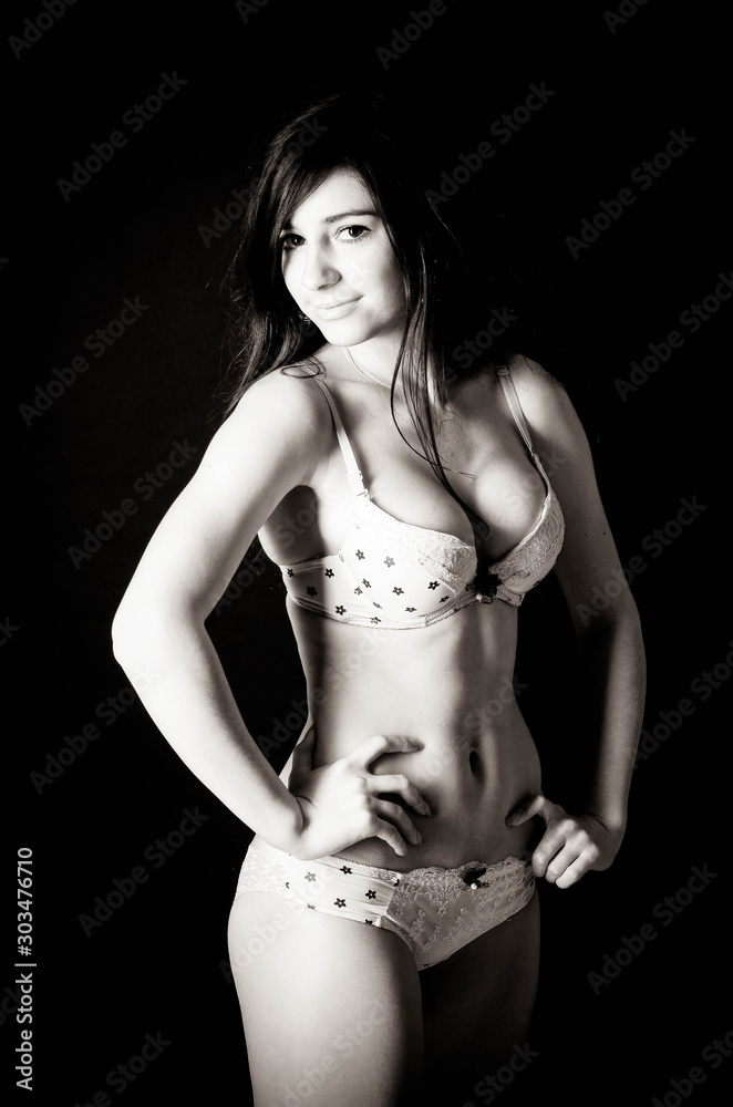beautiful girl in linen. Isolation beautiful girl in linen. Isolation