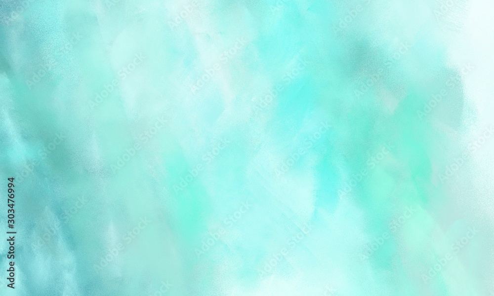 beautiful grungy brushed illustration graphic with colorful pale turquoise, light cyan and medium aqua marine painted color