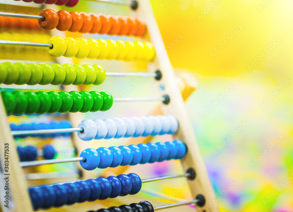 Children's wood abacus toy of bright color Children's wood abacus toy of bright color