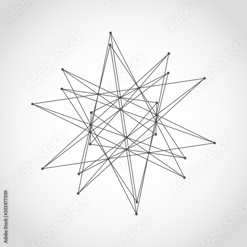Platonic solid design. Connected lines with dots. Medical, technology, chemistry and science icon design © JEGAS RA