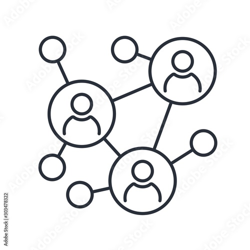 Networks. Business Connections. Social Media. Vector linear icon on a white background. photo