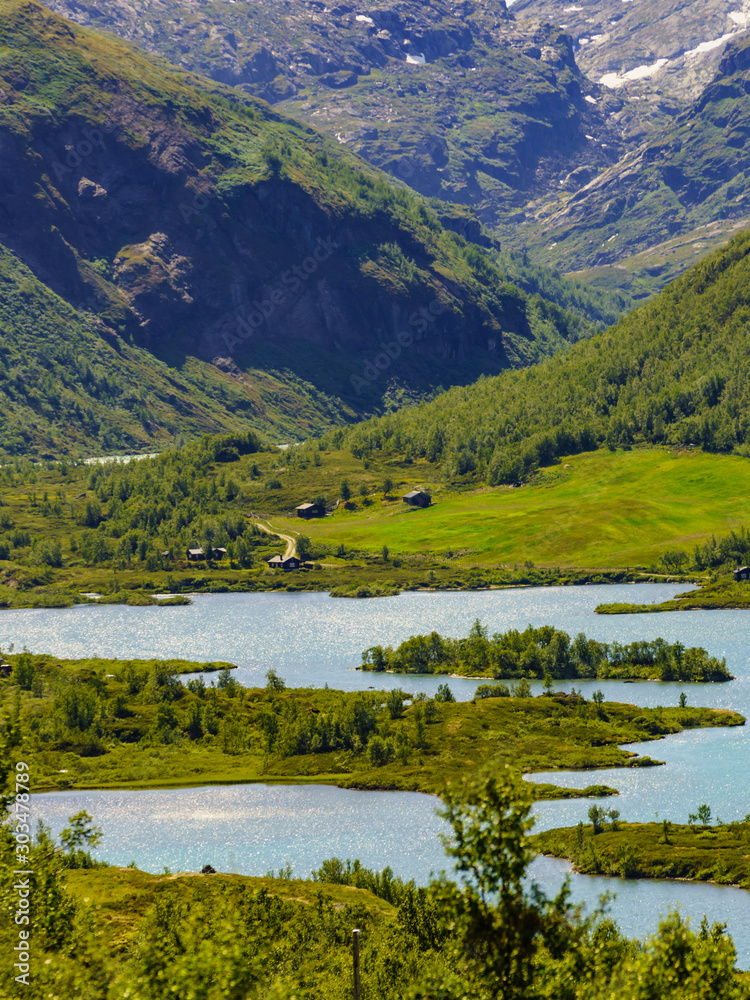 Obraz premium Mountains landscape. Norwegian route Sognefjellet