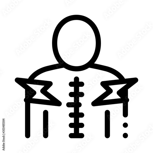 Spinal Pain Icon Vector. Outline Spinal Pain Sign. Isolated Contour Symbol Illustration