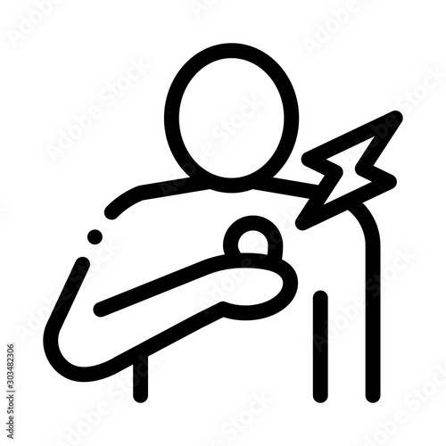 Chest Pain Icon Vector. Outline Chest Pain Sign. Isolated Contour Symbol Illustration