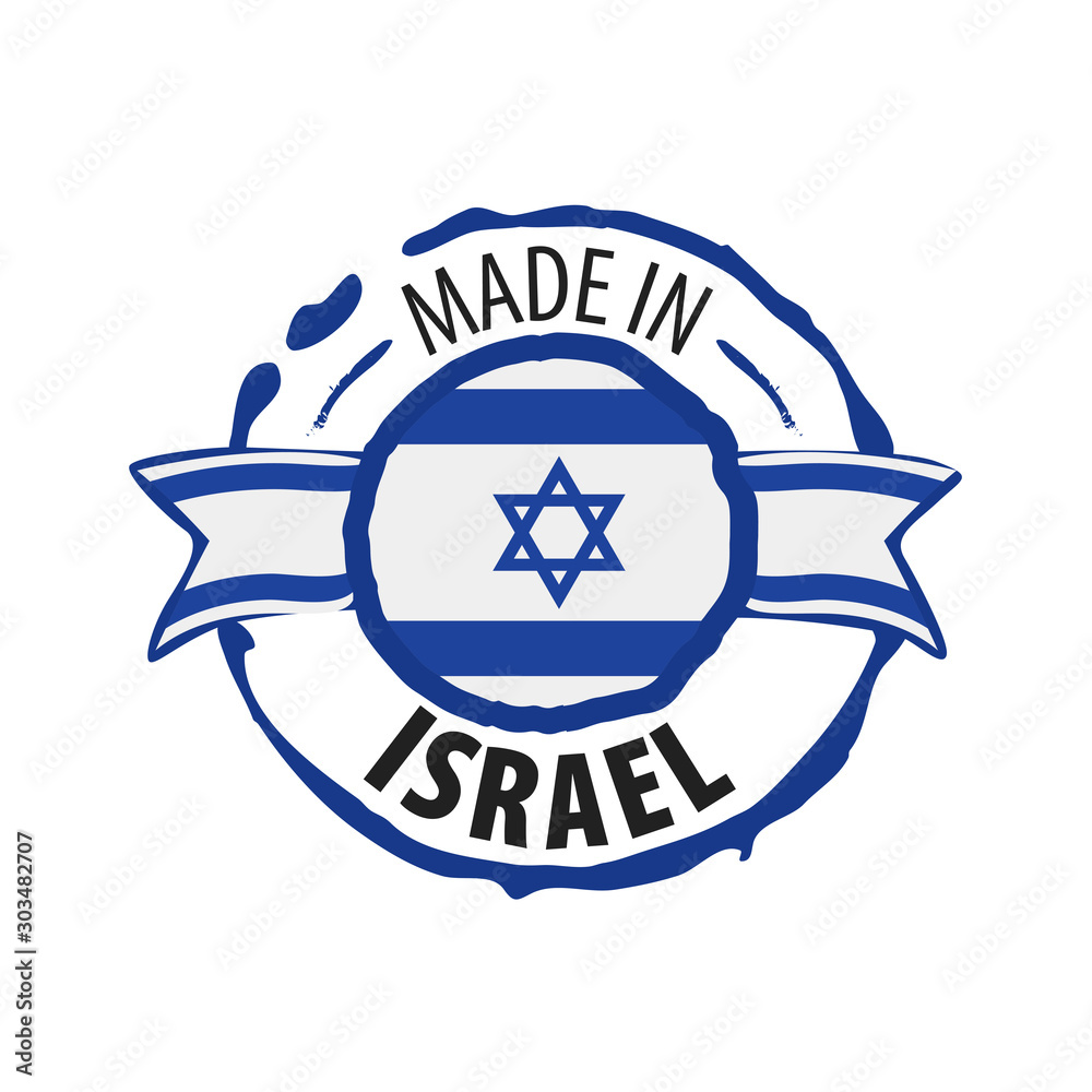 Obraz premium Israel flag, vector illustration on a white background