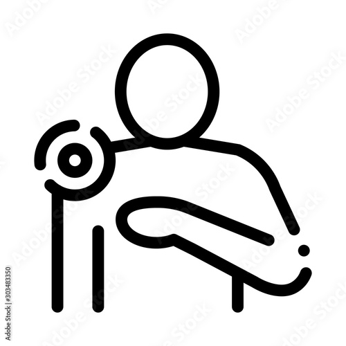 Pinpoint Shoulder Pain Icon Vector. Outline Pinpoint Shoulder Pain Sign. Isolated Contour Symbol Illustration