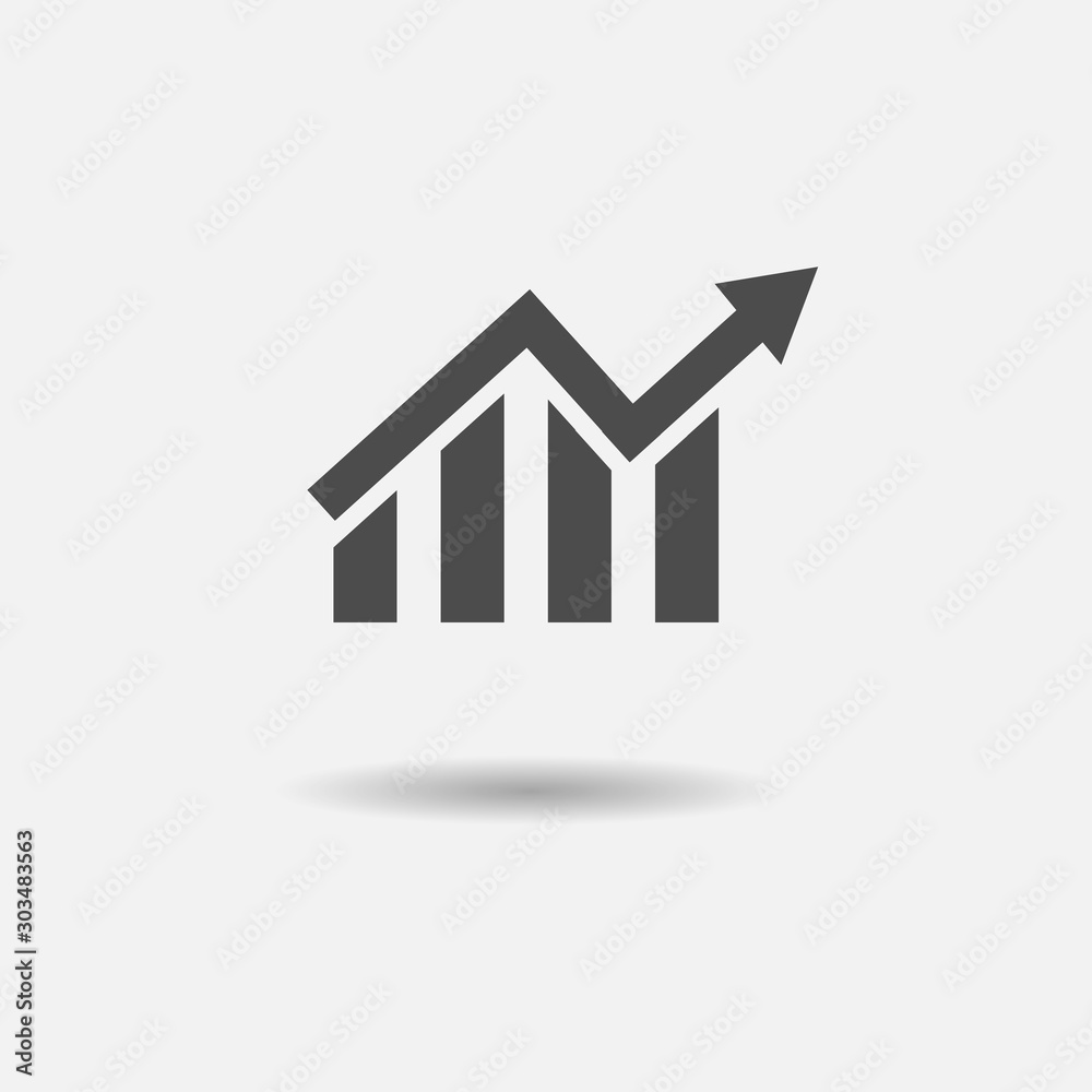 Growing graph icon isolated on white background. Vector illustration. Growing graph icon isolated on white background. Vector illustration.