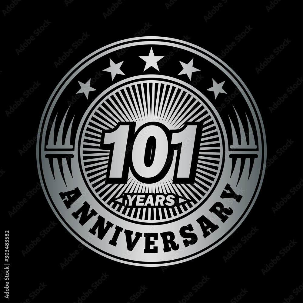 101 years anniversary celebration logo design. Vector and illustration.