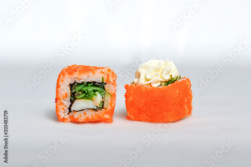 Juicy sushi from fresh products is delicious