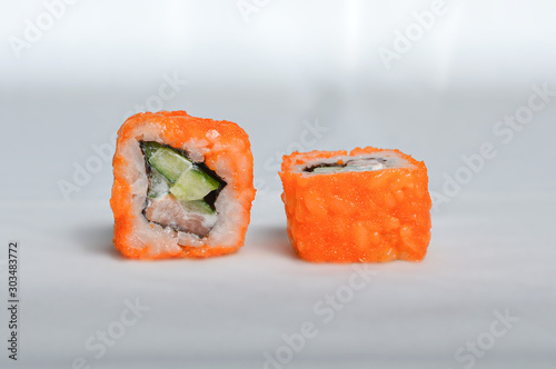 Juicy sushi from fresh products is delicious