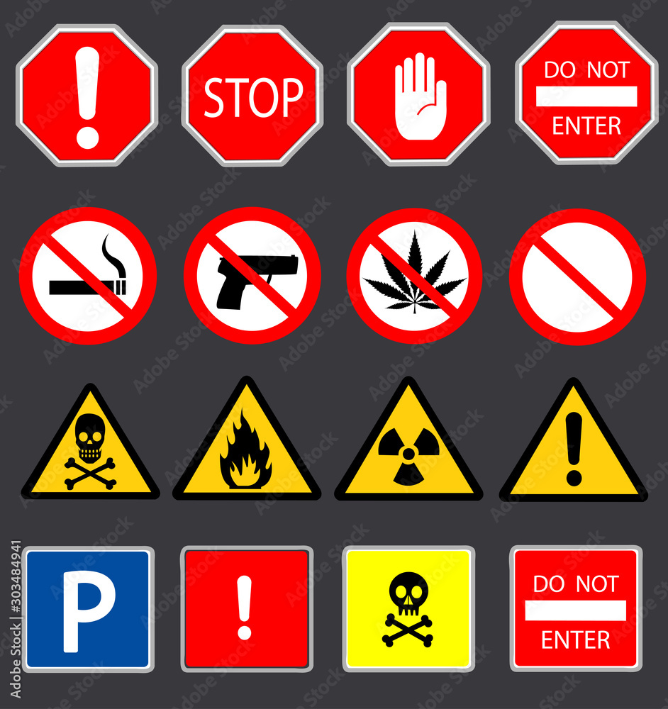 Road signs and Triangular Warning Hazard Signs Road signs and Triangular Warning Hazard Signs