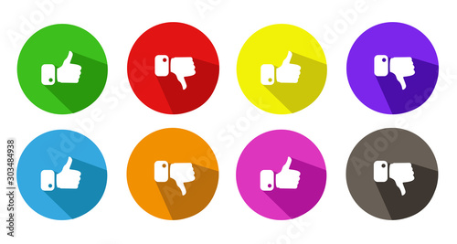 Modern Thumbs Up and Thumbs Down Icons 