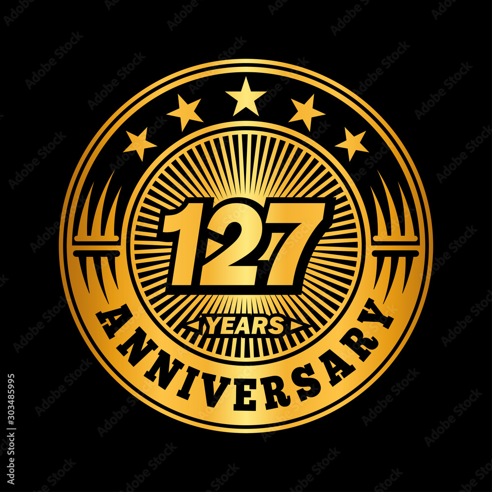 127 years anniversary celebration logo design. Vector and illustration.