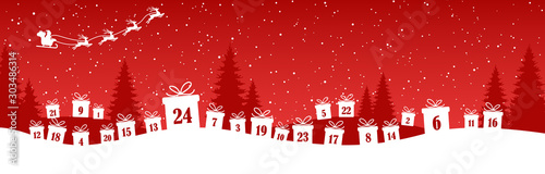 advent calendar 1 to 24 on christmas presents