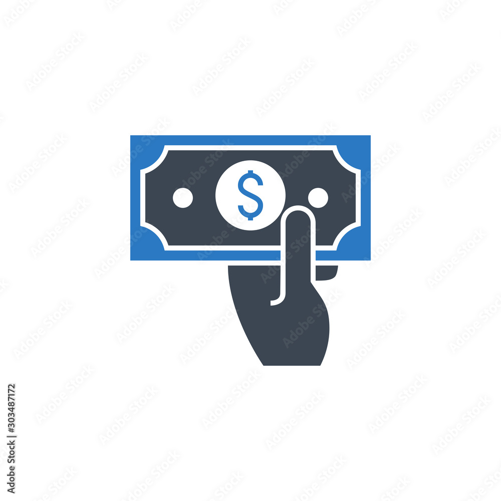 Cash Payment related vector glyph icon. Cash Payment related vector glyph icon.