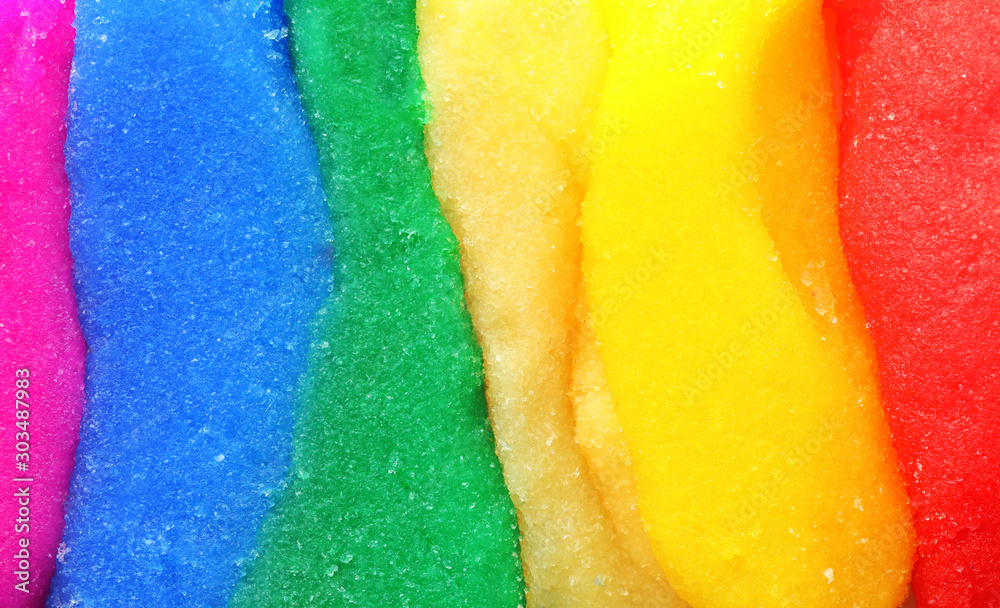 Closeup view of colorful slimes. Rainbow palette Closeup view of colorful slimes. Rainbow palette