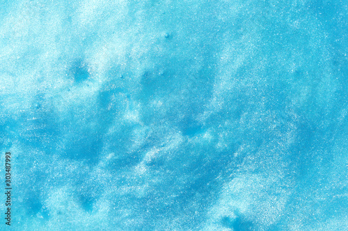 Closeup view of blue slime as background. Antistress toy