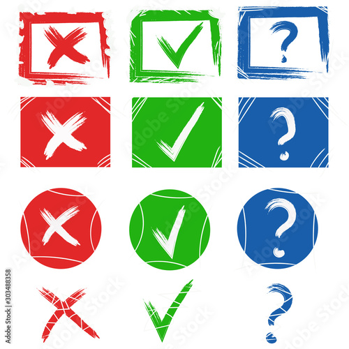 Hand drawn checklist marks icon.