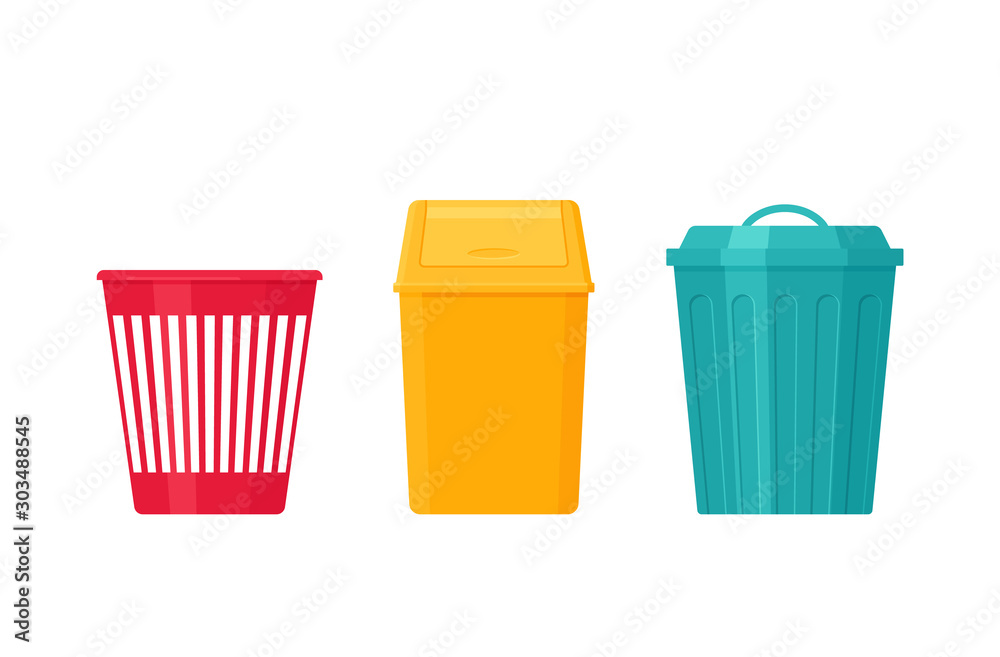 Open trash can, recycle bin icon vector isolated on white