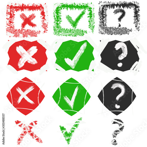 Hand drawn checklist marks icon.