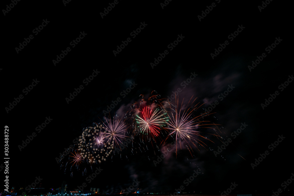 Fireworks light up the sky with dazzling display Fireworks light up the sky with dazzling display