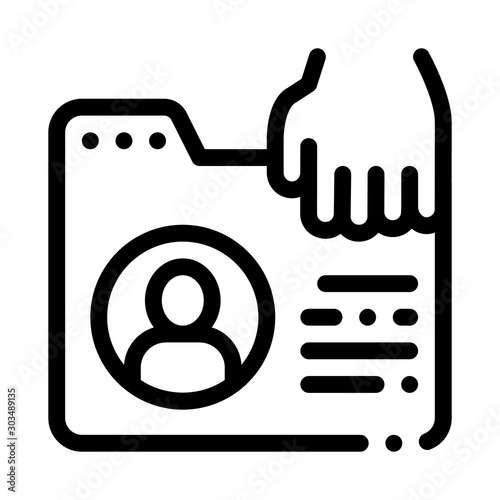 Identity Theft Icon Vector. Outline Identity Theft Sign. Isolated Contour Symbol Illustration