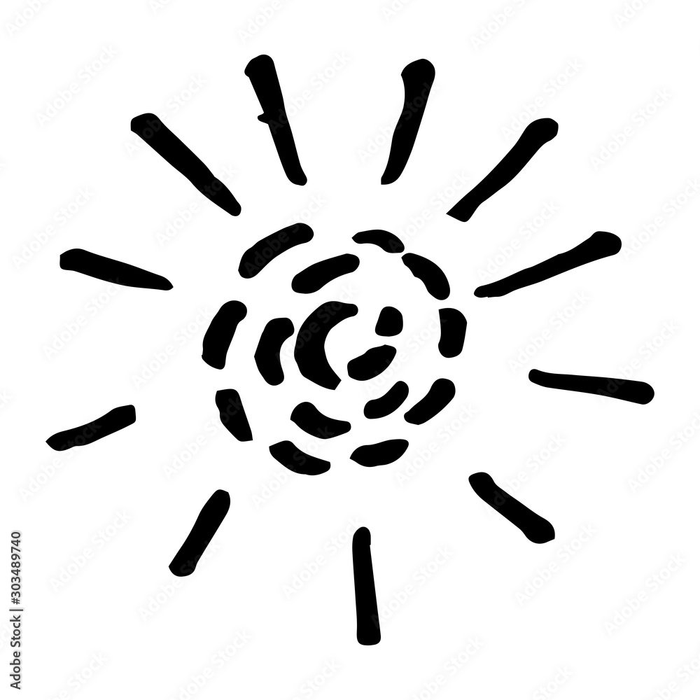 hand drawn sun doodle. Vector illustration of Sunburst cartoon hand drawn sun doodle. Vector illustration of Sunburst cartoon