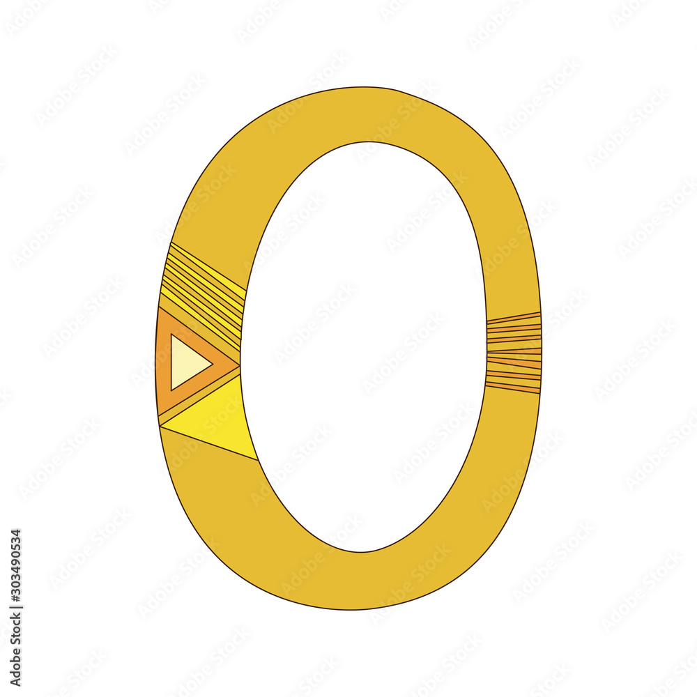 A vector letter O of the English alphabet isolated on white background, a stock illustration with orange font for design A vector letter O of the English alphabet isolated on white background, a stock illustration with orange font for design