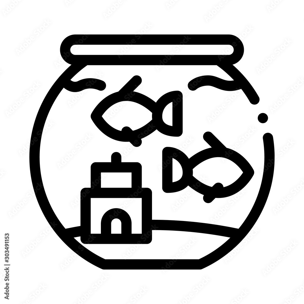 Aquarium Icon Vector. Outline Aquarium Sign. Isolated Contour Symbol Illustration Aquarium Icon Vector. Outline Aquarium Sign. Isolated Contour Symbol Illustration