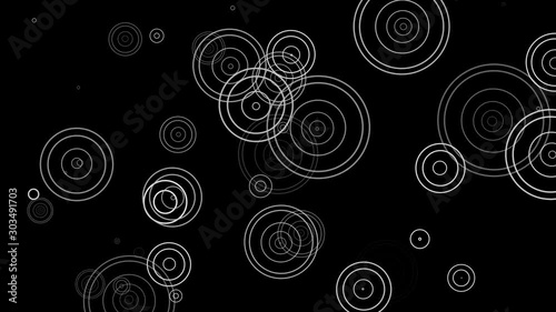 Monochrome Water Droplets Ripples Seamless Loop