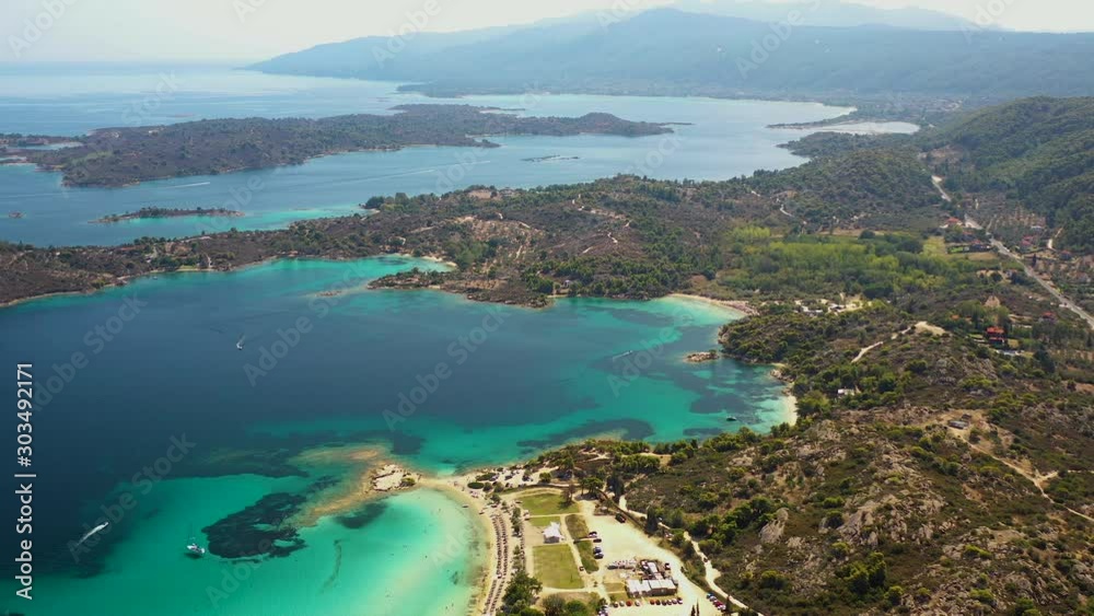 Lagonisi and Talgo beach, Sithonia, Halkidiki, Greece. Aerial landscape Lagonisi and Talgo beach, Sithonia, Halkidiki, Greece. Aerial landscape