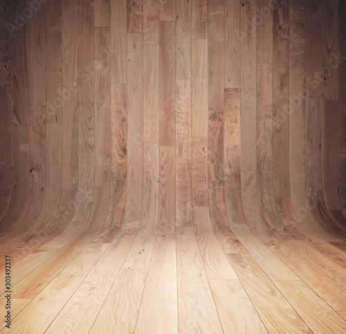 Fototapeta Naklejka Na Ścianę i Meble -  Curved wooden background