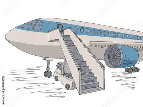Aircraft exterior graphic color sketch illustration vector
