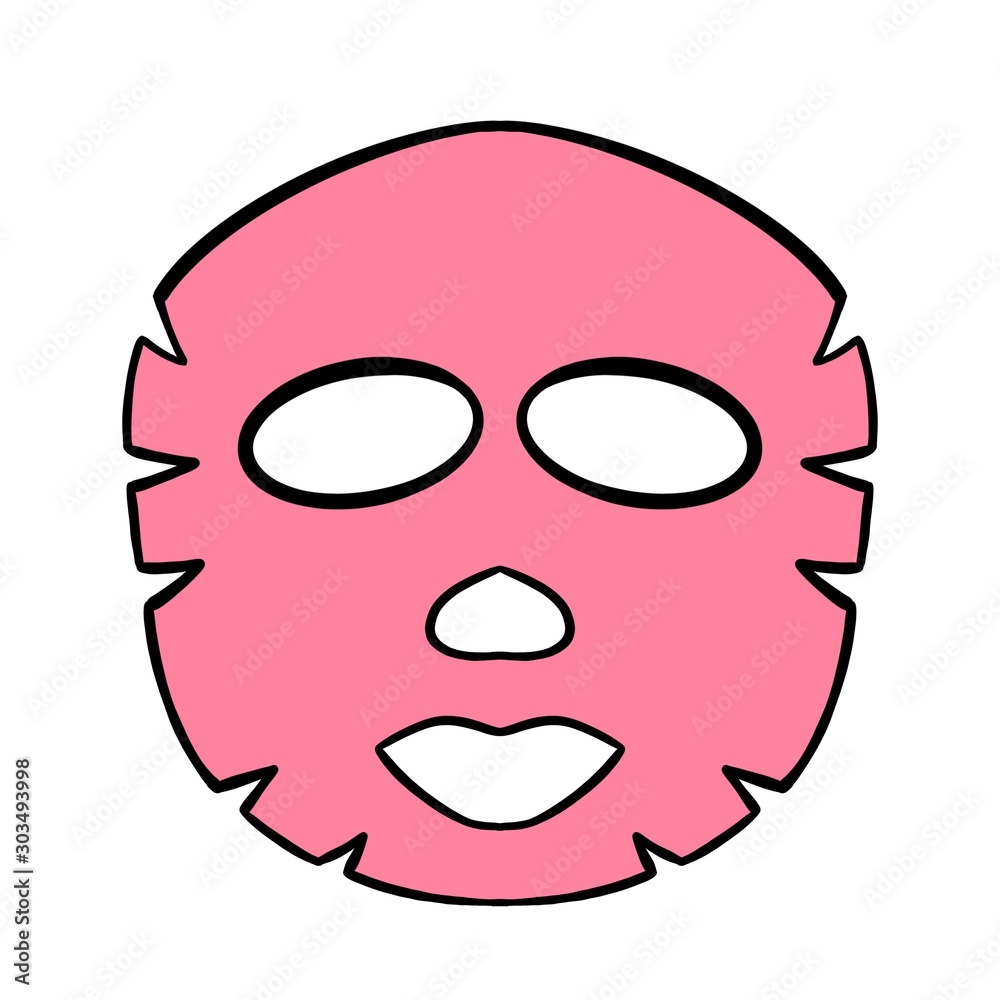 Illustration of cologne, hydrogel face mask. Pink color. Perfect for a cosmetics and spa store, print, icons, website, logo, tag, label, creative design. Illustration of cologne, hydrogel face mask. Pink color. Perfect for a cosmetics and spa store, print, icons, website, logo, tag, label, creative design.