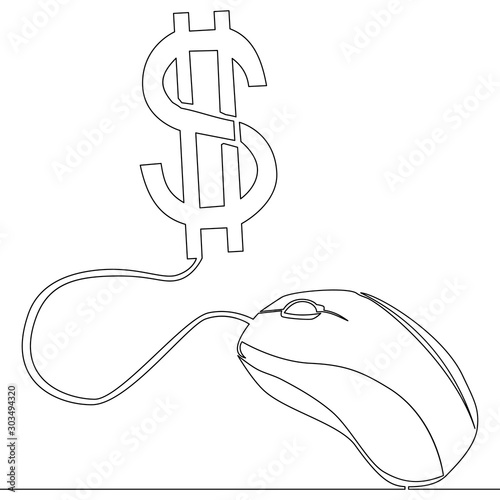 Continuous line drawing freelance concept