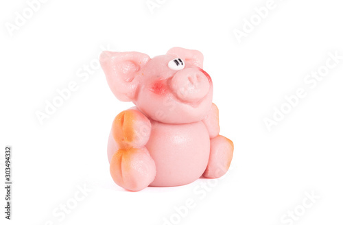 Marzipan pig  ready to be eaten