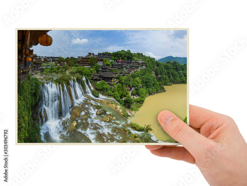 Hand and Furong ancient village and waterfall - Hunan China (my photo)
