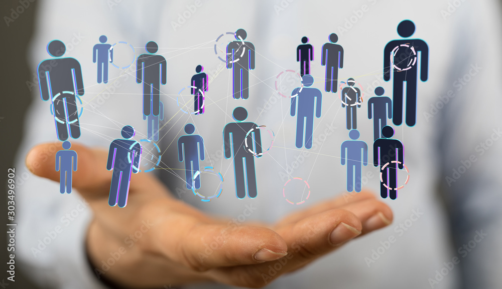 abstract social network scheme, which contains business people