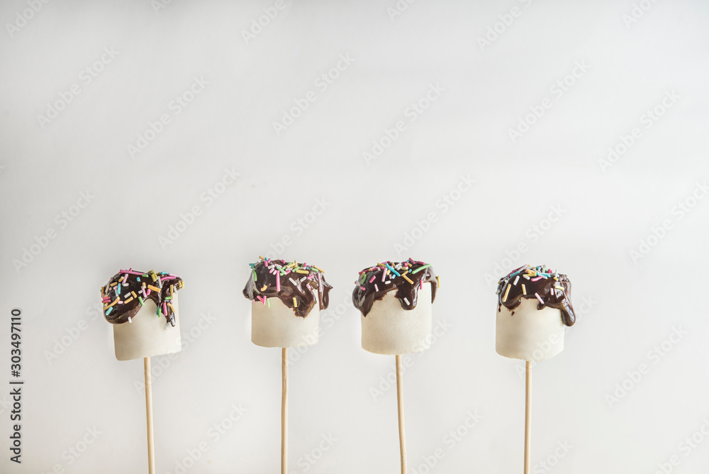 Fotografie Marshmallow with chocolate for special day