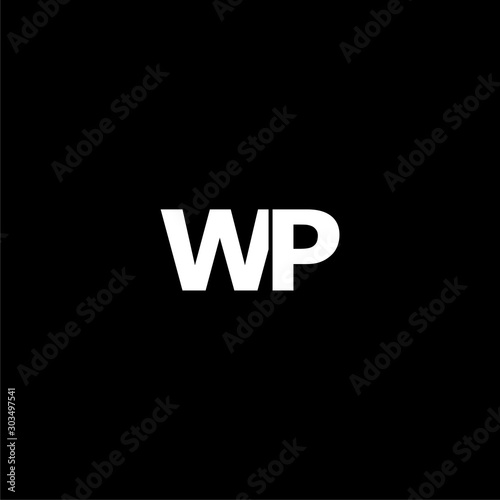 WP W P Letter Logo isolated on black background