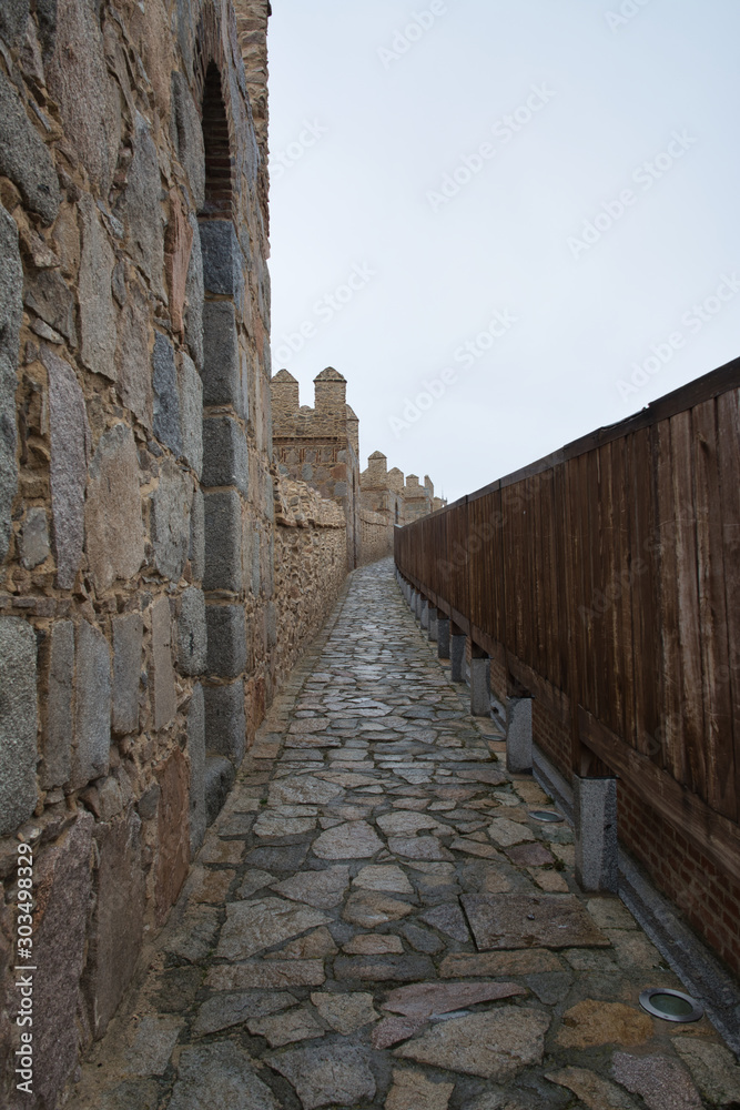 Parapet walk. Walls of Avila. Castilla y León, Spain.