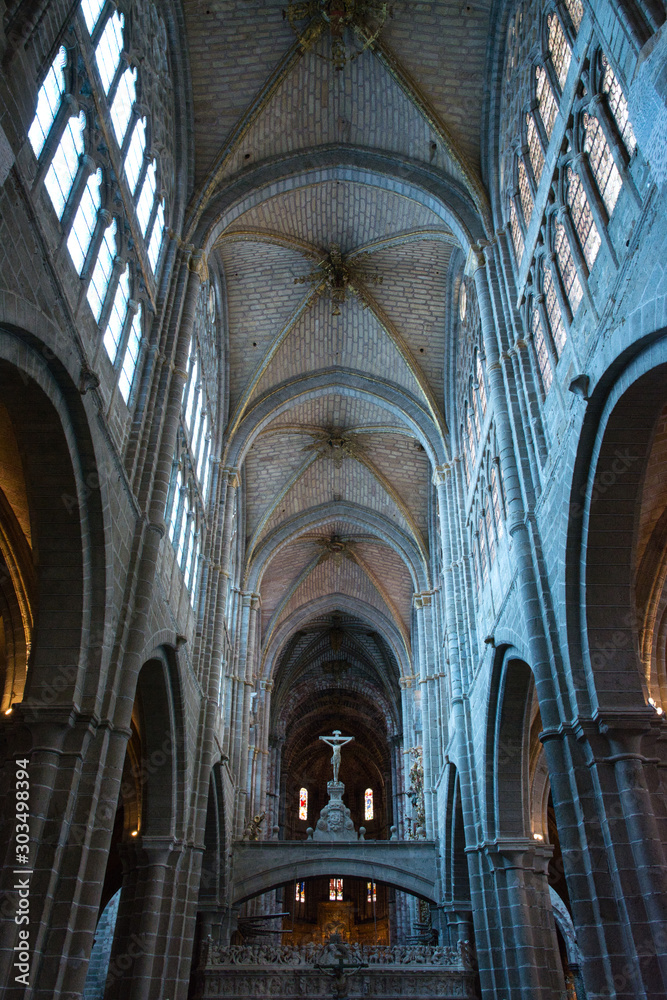 Interior of the Cathedral of Avila. Castilla y León, Spain.